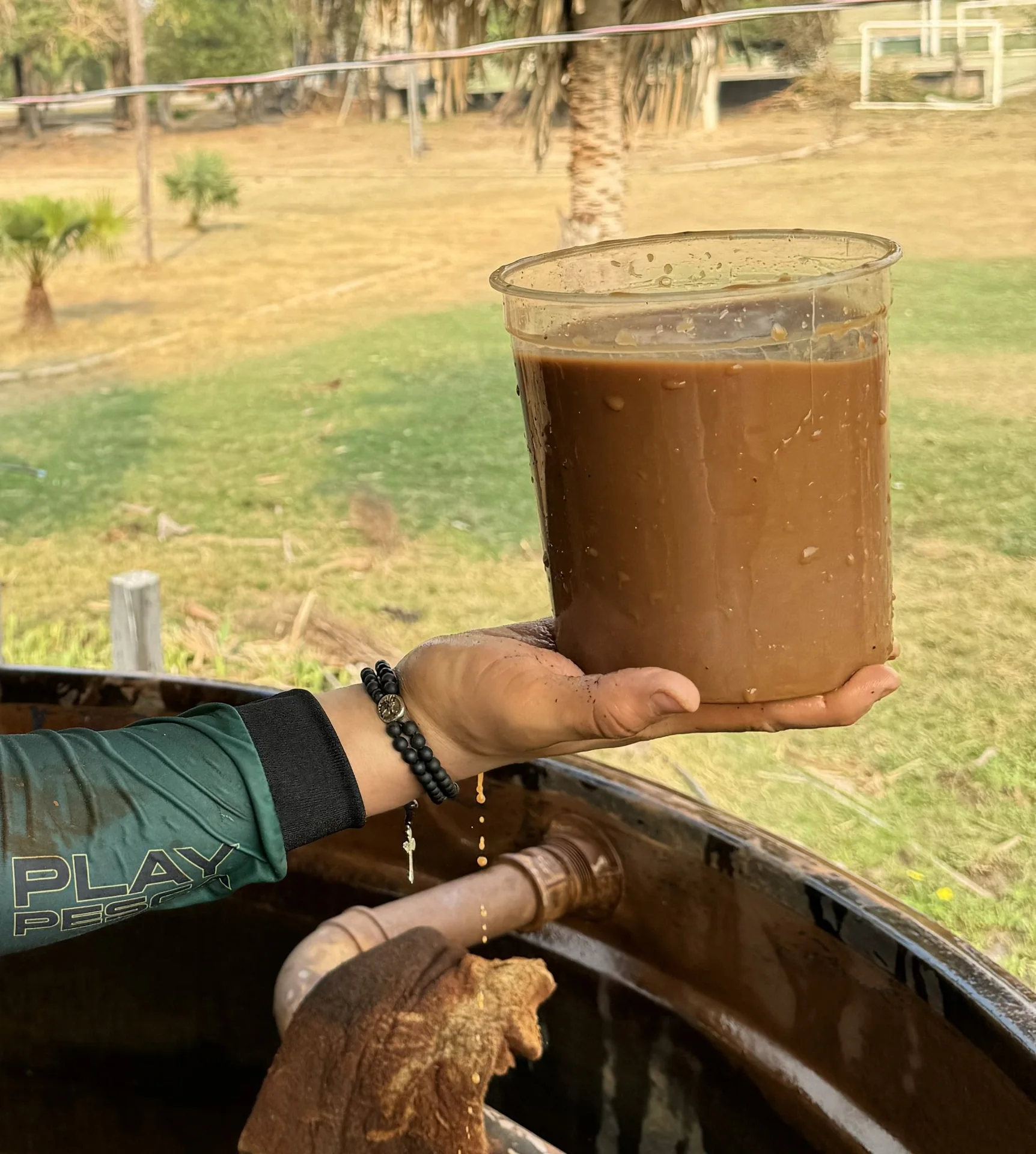 A sample of water found in the community